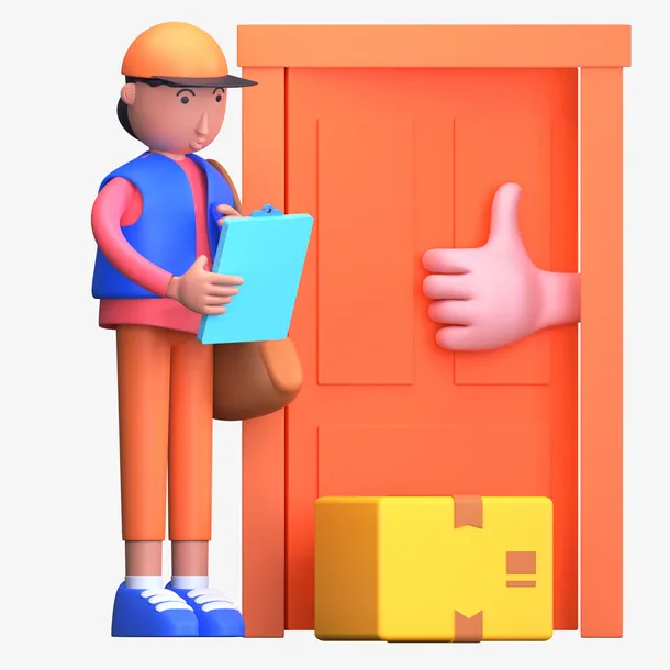 C4D快递签收包裹3D免抠