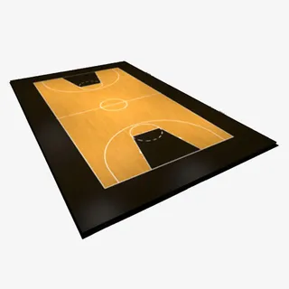 黑色条边篮球场地免抠