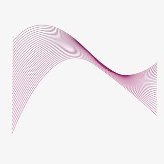 矢量红色纤细曲线线条免抠