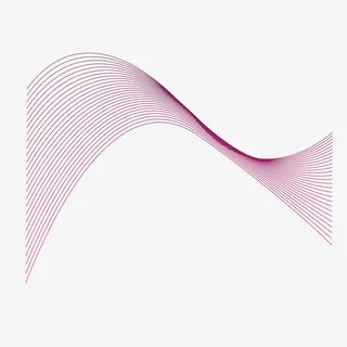 矢量红色纤细曲线线条免抠