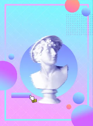 蒸汽波故障风海报素材高清