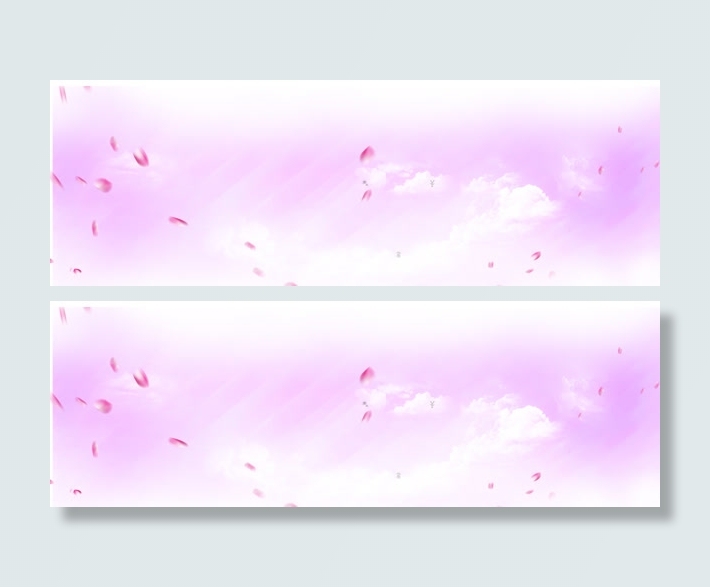 粉色紫色花瓣天空背景