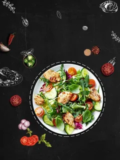 健康食品黑色手绘美食沙拉菜谱海报背景模板高清 健康食品黑色手绘美食沙拉菜谱海报背景模板高清