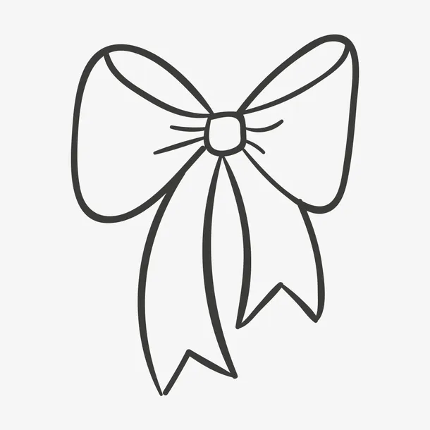 手绘卡通蝴蝶结免抠