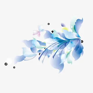 手绘装饰花卉免抠