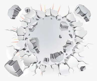 裂变 爆炸 撞击 灰色免抠