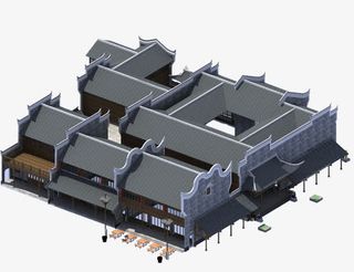 中国风四合院免抠