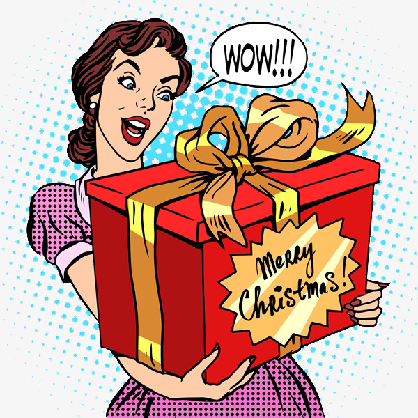 收到礼物的女子免抠