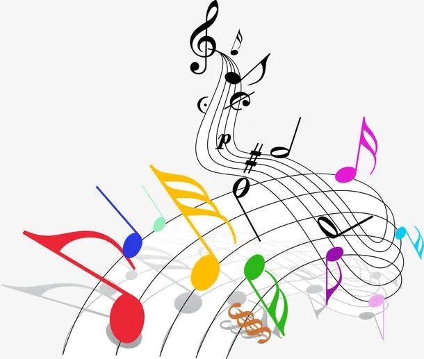 五颜六色音符音乐免抠
