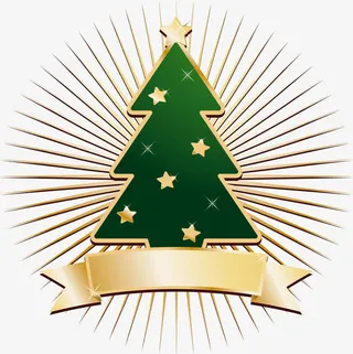 矢量发光的圣诞树免抠