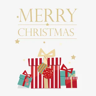 矢量圣诞节礼物盒装饰图案免抠
