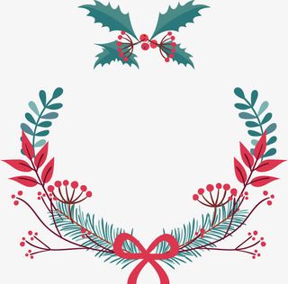 圣诞节橄榄枝庆祝装饰免抠