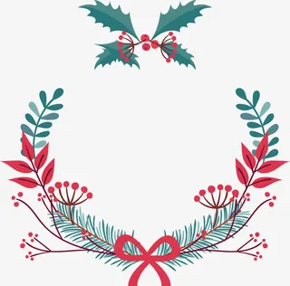 圣诞节橄榄枝庆祝装饰免抠