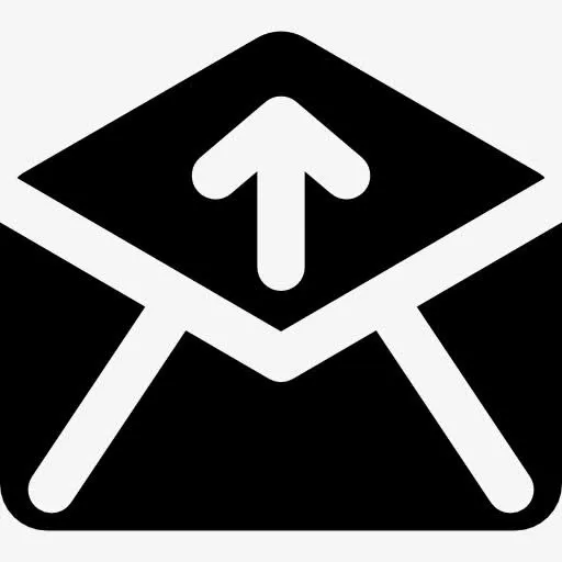 打开信封背面上箭头图标免抠