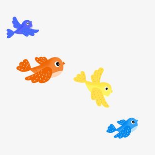 彩色小鸟素材免抠