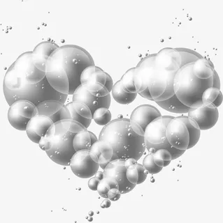 白色情人节气泡爱心免抠