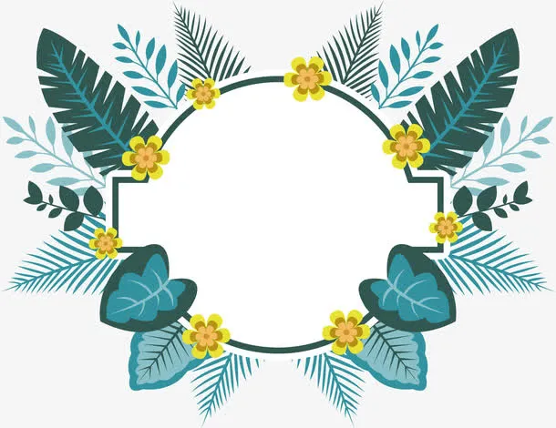 圆形夏日标题框免抠