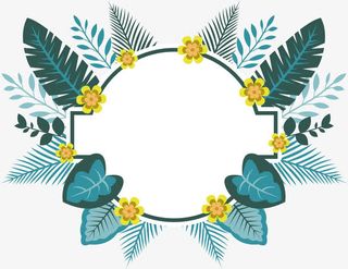 圆形夏日标题框免抠