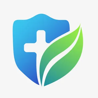 渐变蓝色医疗标签免抠