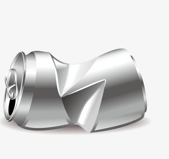 手绘空白捏扁的易拉罐垃圾图标免抠