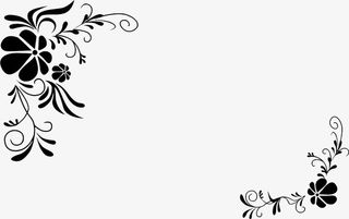 黑色花纹边框对角花纹装饰免抠