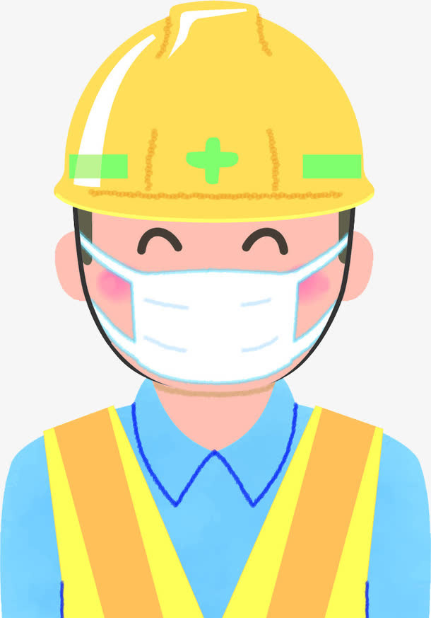 戴口罩的男工作人员免抠