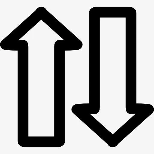 上下手绘箭头情侣图标免抠