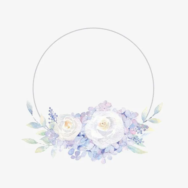 淡紫色花朵花环免抠