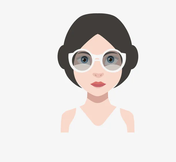 带着眼镜的美女头像免抠