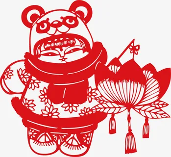 春节红色福娃剪纸免抠 春节红色福娃剪纸免抠