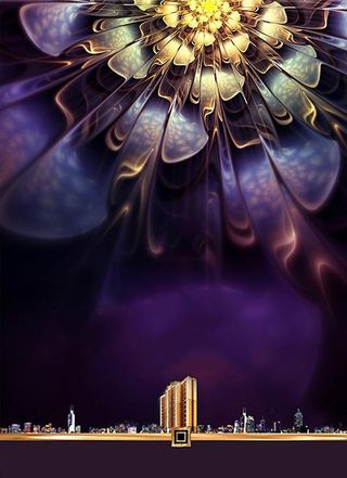 金属质感花朵都市梦幻紫高清