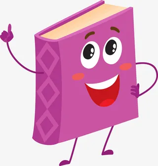 紫色卡通书籍免抠