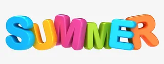 夏天英文艺术字素材免抠免抠