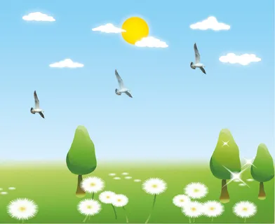 蓝天、绿地，鸟免抠