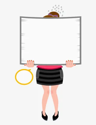 创意人物文字框免抠