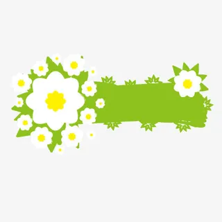 绿色鲜花装饰框免抠