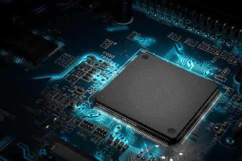 蓝色炫酷电脑芯片免抠