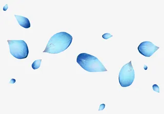 蓝色花瓣飘浮png素材免抠