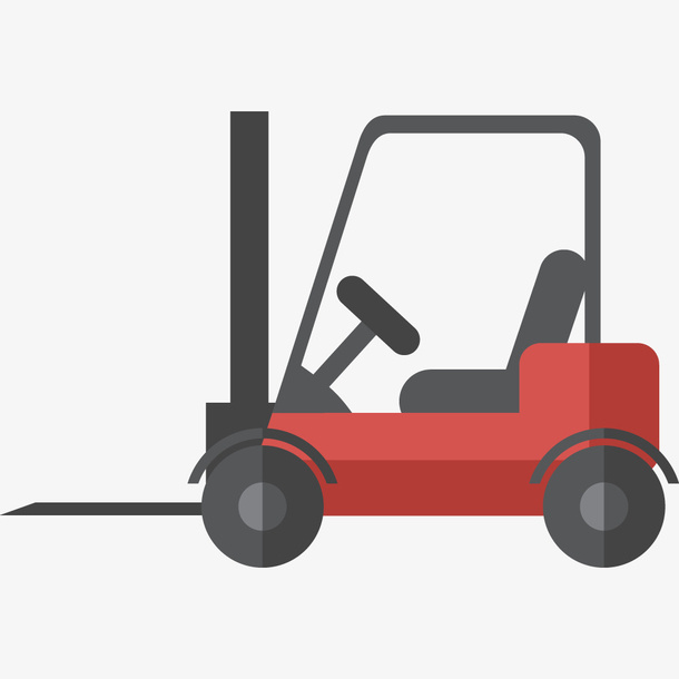 物流红色叉车示意图图标免抠
