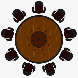 矢量会议室办公设备会议圆桌免抠