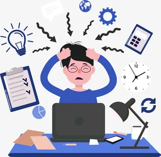 烦恼疲惫的男子暑假实习免抠