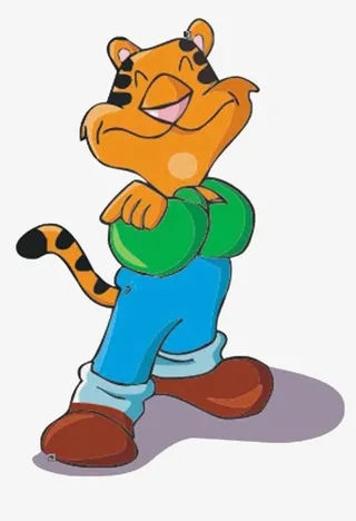 抱拳老虎卡通免抠