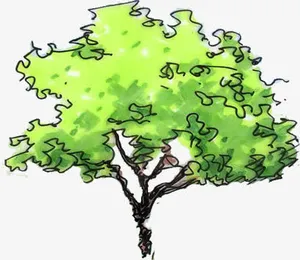 手绘树枝创意卡通免抠
