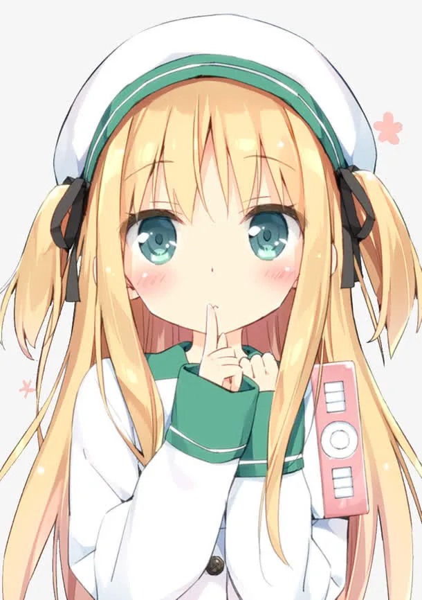 安静手势的女孩免抠