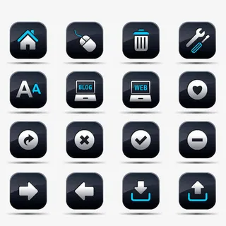 电脑科技矢量图标免抠