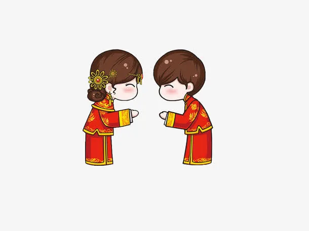卡通新郎新娘免抠