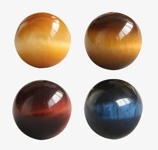 天然黄蓝金红猫眼石散珠免抠