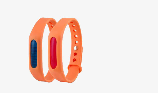 橙色运动防蚊手环免抠