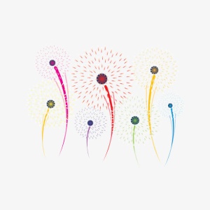 烟花免抠节日元旦/春节/元宵元素