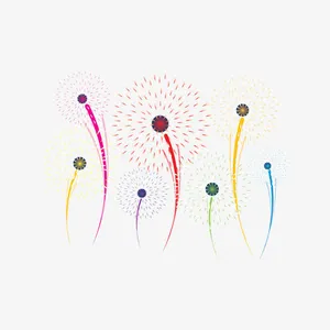 烟花免抠节日元旦/春节/元宵元素